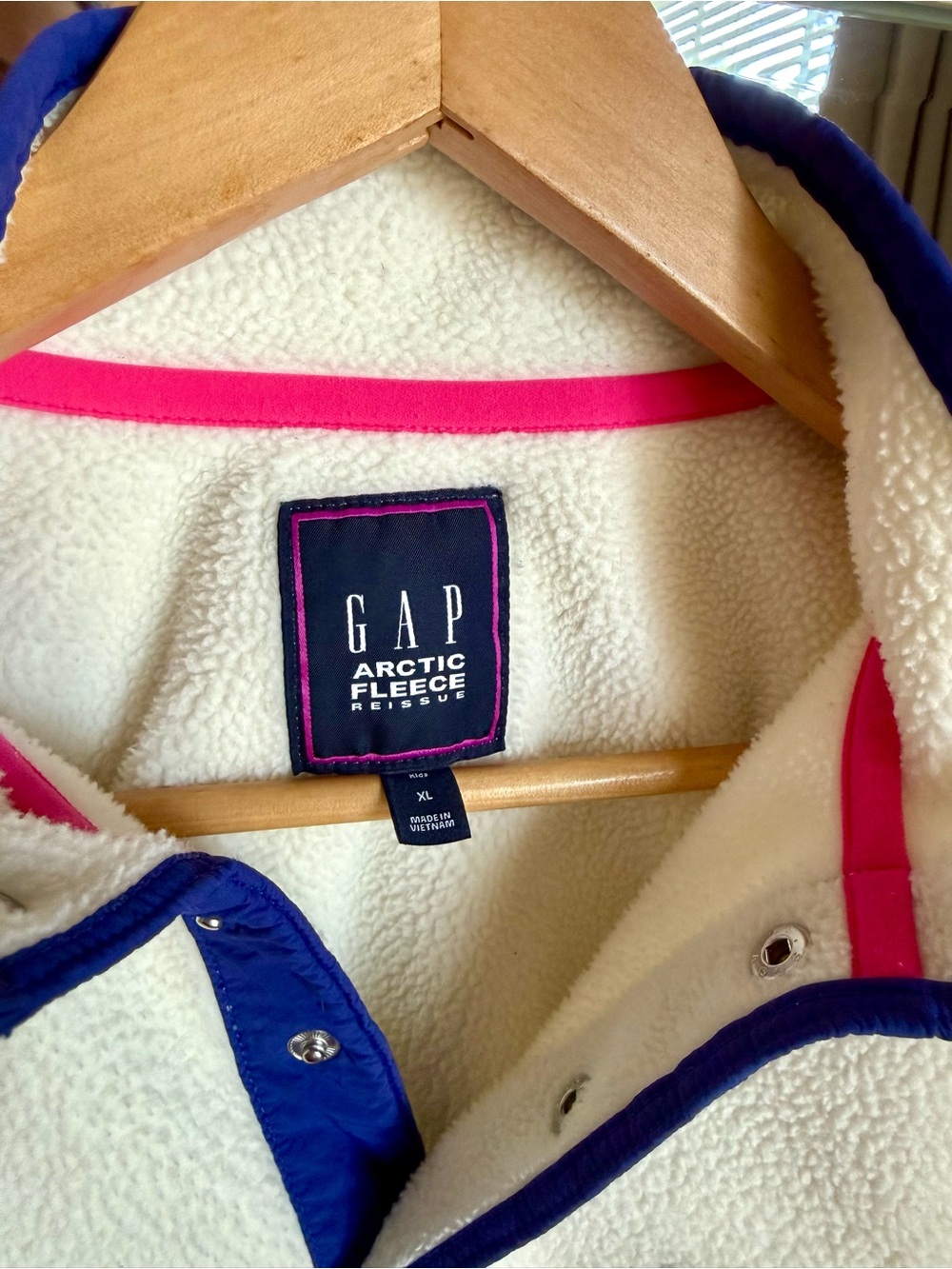 GAP Vintage Style Arctic Fleece Reissue Snap-T Cream Sherpa Pullover Jacket - Picture 8 of 11